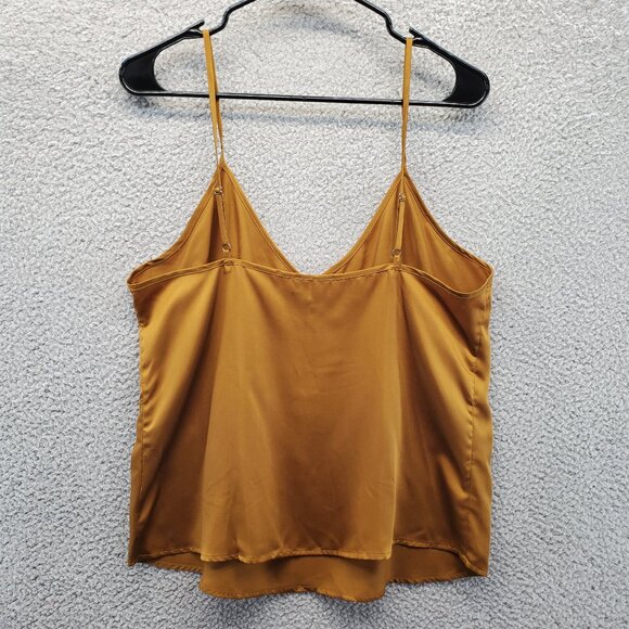Ettitude Womens Sateen Cami Bamboo Gold Pullover V neck Adjustable Strap L New - Picture 7 of 7